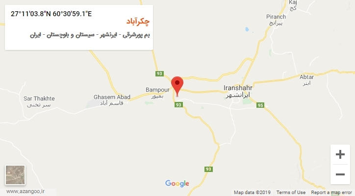 روستای چکرآباد بر روی نقشه