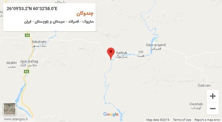 روستای چندوکان بر روی نقشه