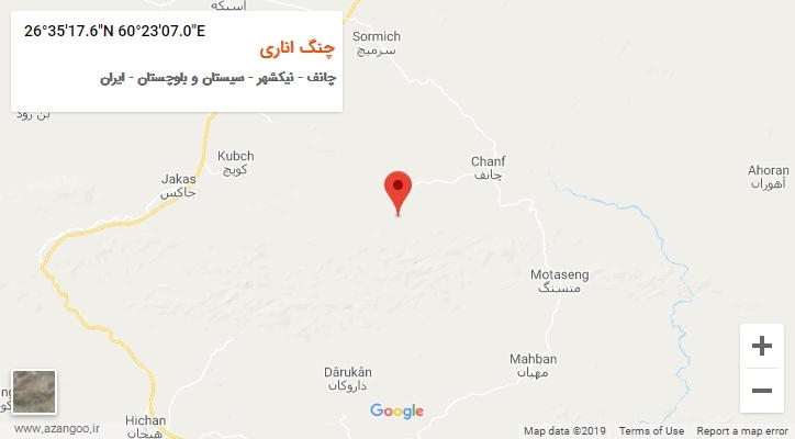 روستای چنگ اناری بر روی نقشه