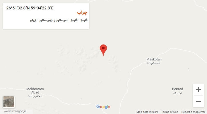 روستای چراب بر روی نقشه