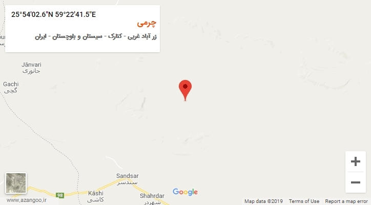 روستای چرمی بر روی نقشه