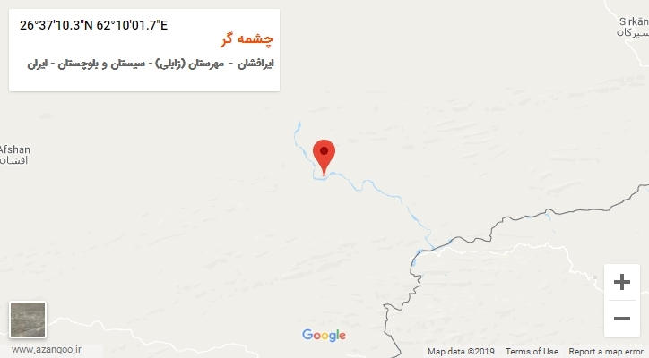 روستای چشمه گر بر روی نقشه