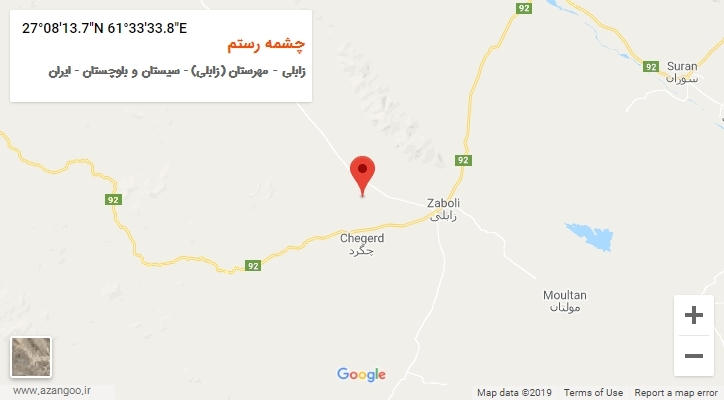 روستای چشمه رستم بر روی نقشه