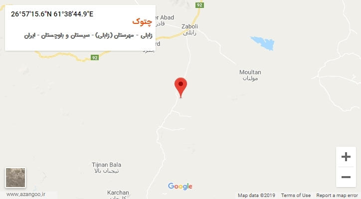 روستای چتوک بر روی نقشه