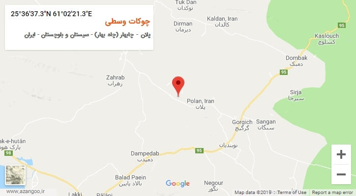 روستای چوکات وسطی بر روی نقشه