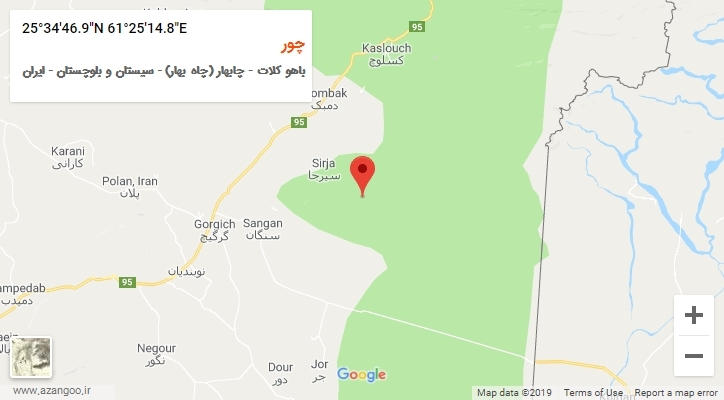 روستای چور بر روی نقشه
