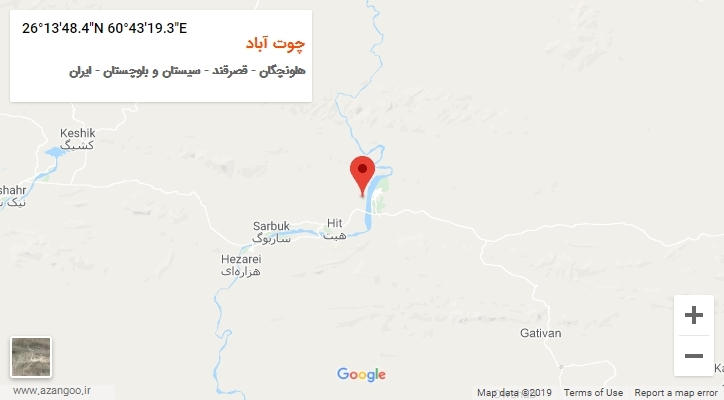 روستای چوت آباد بر روی نقشه