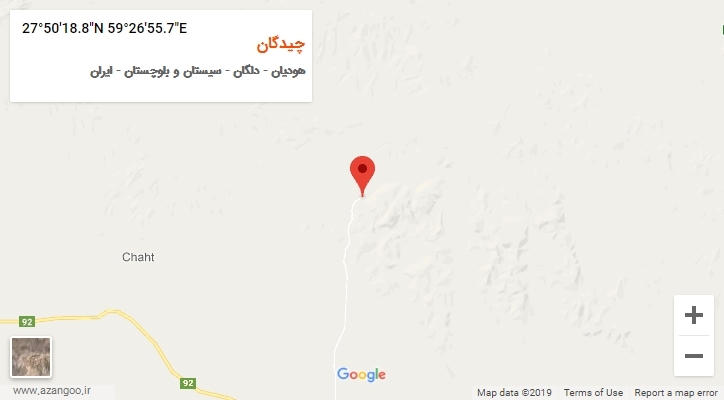 روستای چیدگان بر روی نقشه