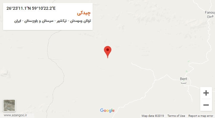 روستای چیدکی بر روی نقشه