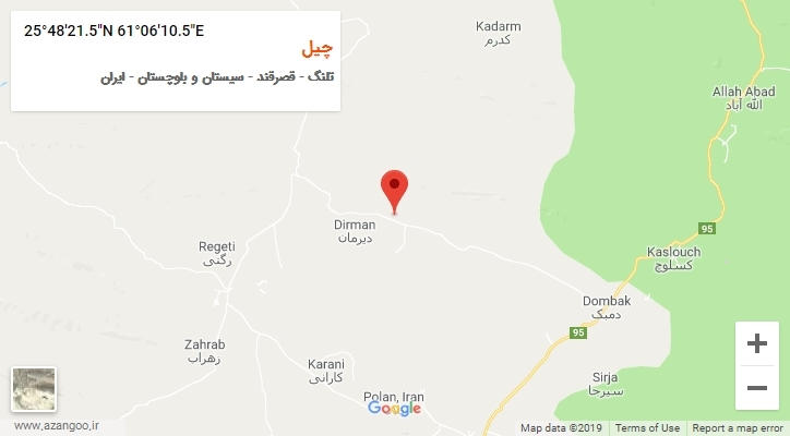 روستای چیل بر روی نقشه