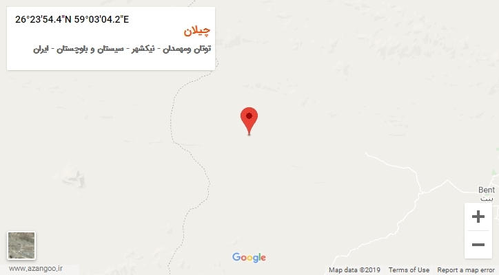 روستای چیلان بر روی نقشه
