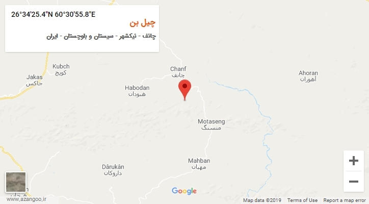 روستای چیل بن بر روی نقشه