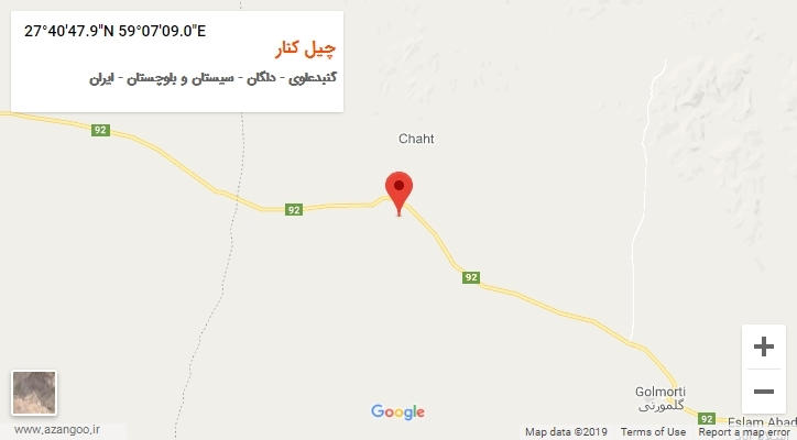 روستای چیل کنار بر روی نقشه