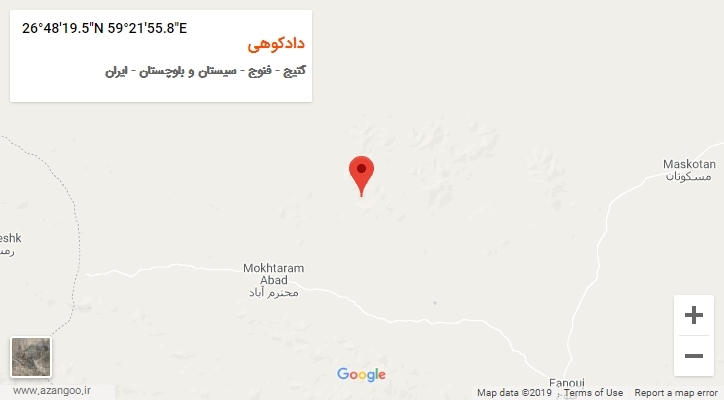 روستای دادکوهی بر روی نقشه
