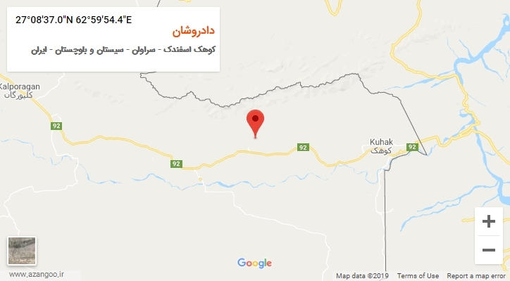 روستای دادروشان بر روی نقشه
