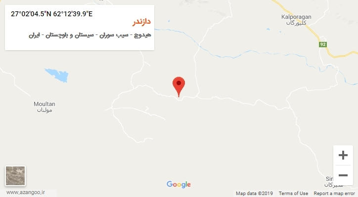 روستای دازندر بر روی نقشه