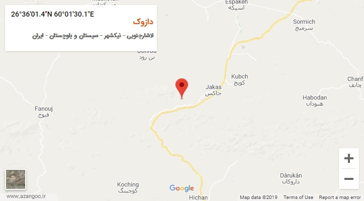 روستای دازوک بر روی نقشه