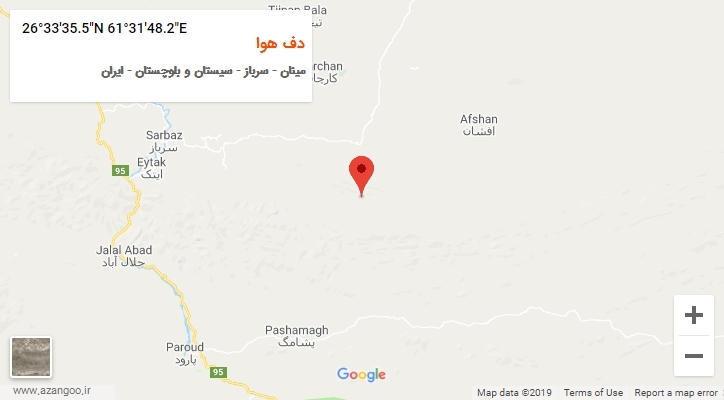 روستای دف هوا بر روی نقشه