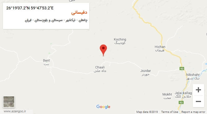 روستای دفیسانی بر روی نقشه