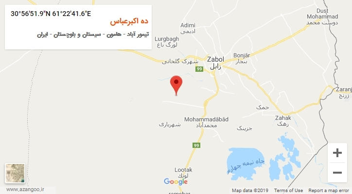 روستای ده اکبرعباس بر روی نقشه