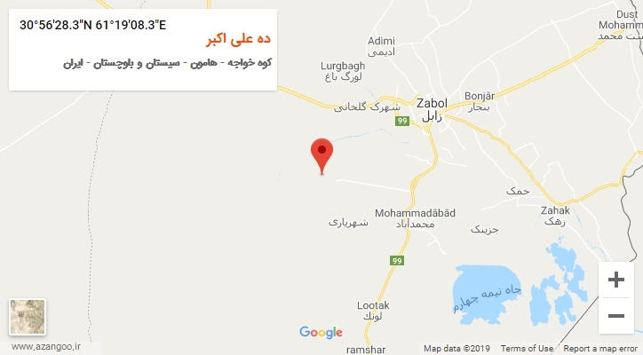 روستای ده علی اکبر بر روی نقشه