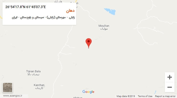 روستای دهان بر روی نقشه