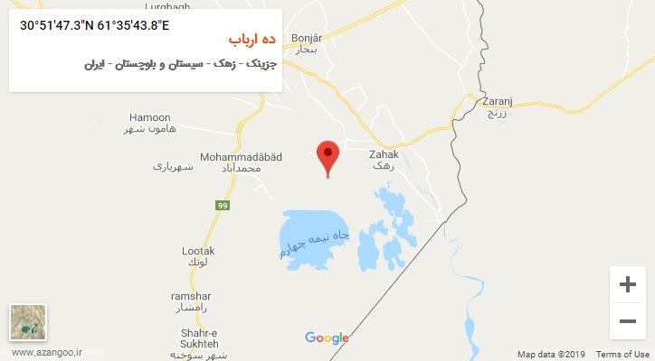 روستای ده ارباب بر روی نقشه