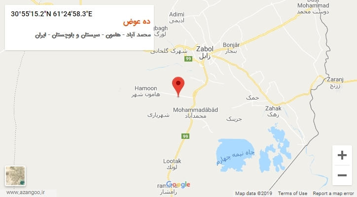 روستای ده عوض بر روی نقشه