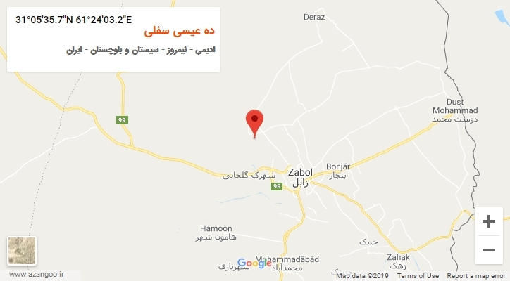 روستای ده عیسی سفلی بر روی نقشه