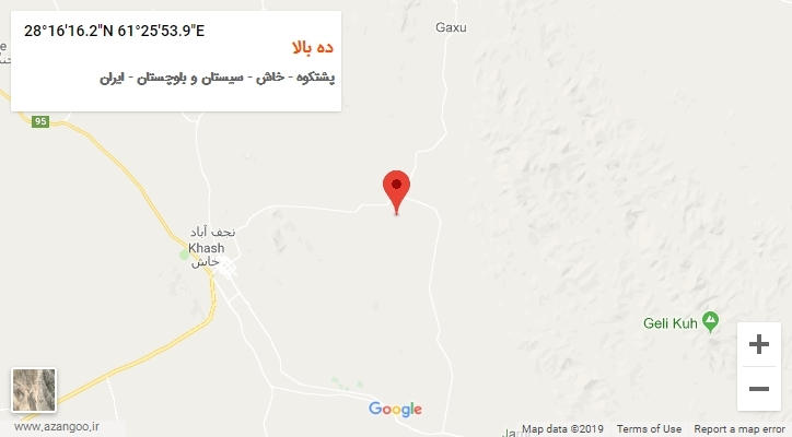 روستای ده بالا بر روی نقشه
