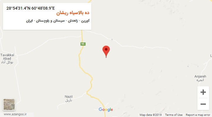 روستای ده بالاسیاه ریشان بر روی نقشه