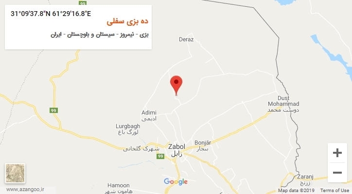 روستای ده بزی سفلی بر روی نقشه