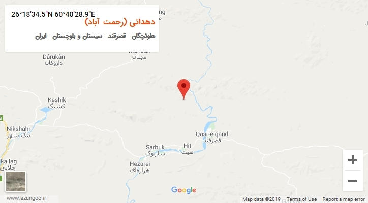 روستای دهداتی (رحمت آباد) بر روی نقشه