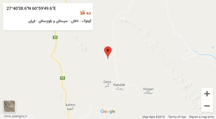 روستای ده قلا بر روی نقشه