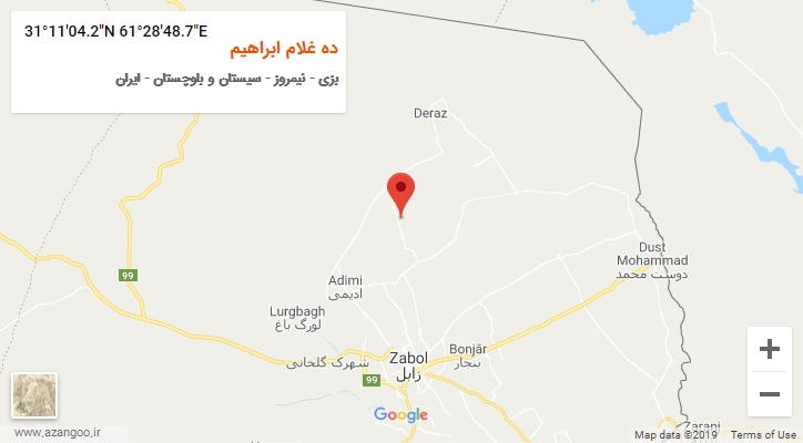 روستای ده غلام ابراهیم بر روی نقشه