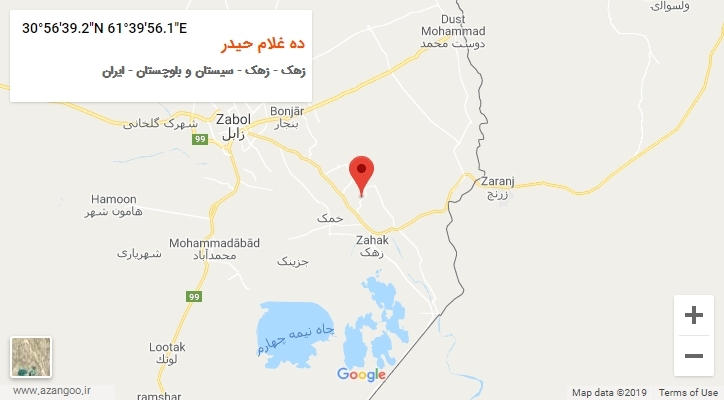 روستای ده غلام حیدر بر روی نقشه