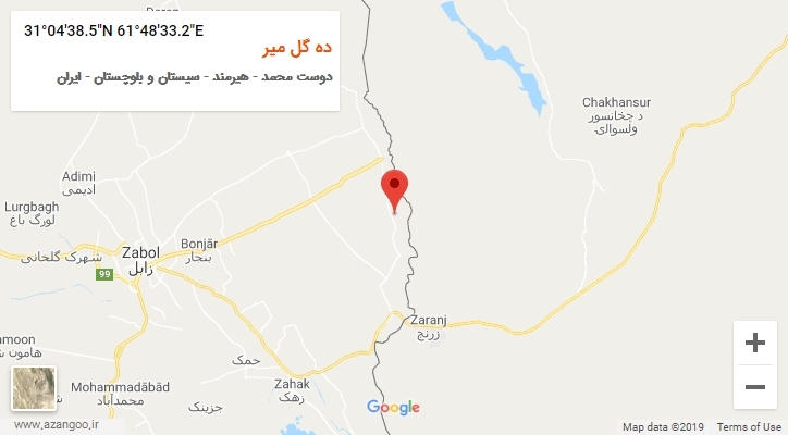 روستای ده گل میر بر روی نقشه