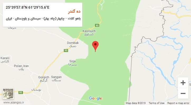 روستای ده گندر بر روی نقشه