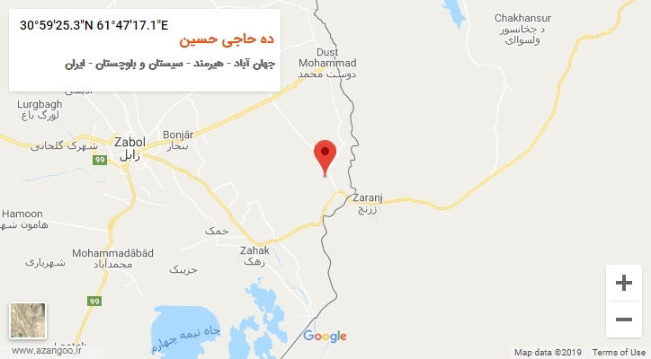 روستای ده حاجی حسین بر روی نقشه