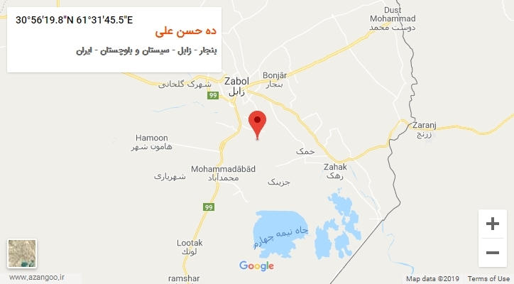 روستای ده حسن علی بر روی نقشه