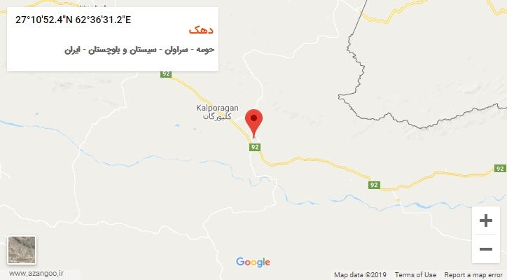 روستای دهک بر روی نقشه