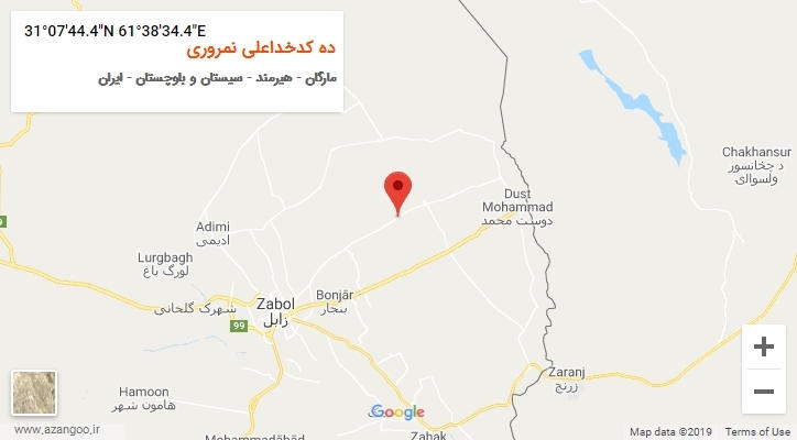 روستای ده کدخداعلی نمروری بر روی نقشه