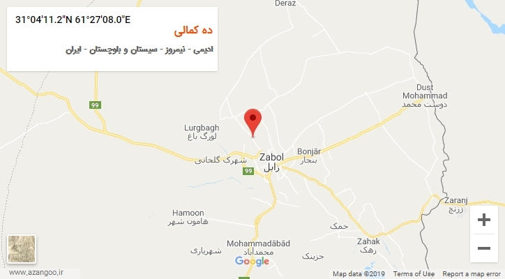 روستای ده کمالی بر روی نقشه