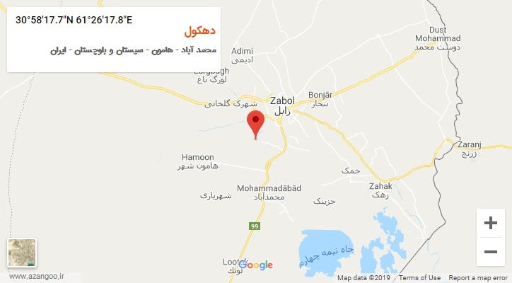 روستای دهکول بر روی نقشه