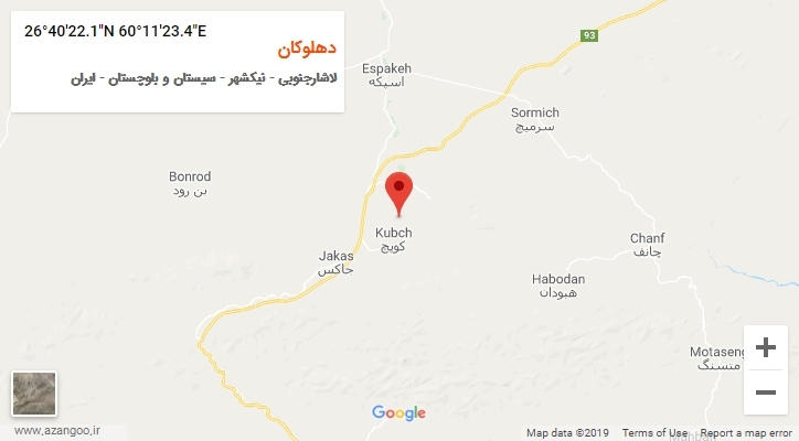 روستای دهلوکان بر روی نقشه