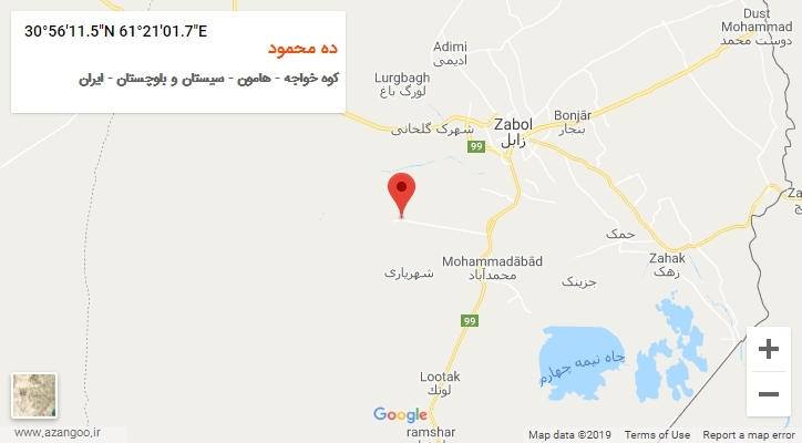 روستای ده محمود بر روی نقشه