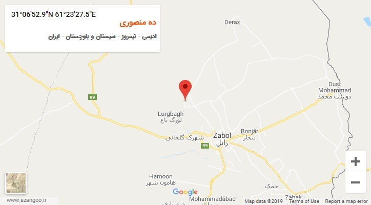 روستای ده منصوری بر روی نقشه