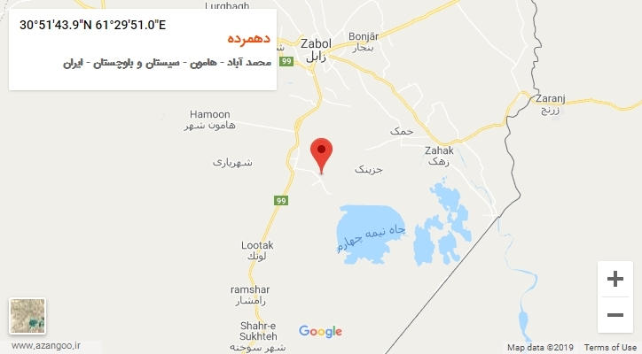 روستای دهمرده بر روی نقشه
