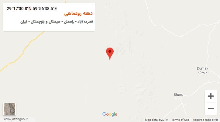 روستای دهنه رودماهی بر روی نقشه