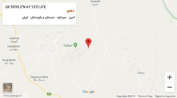 روستای دهنو بر روی نقشه